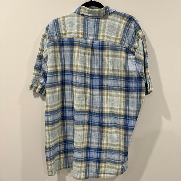 Eddie Bauer - Classic Fit Short Sleeve Button Down (Blue & Green) - Picture 2 of 4